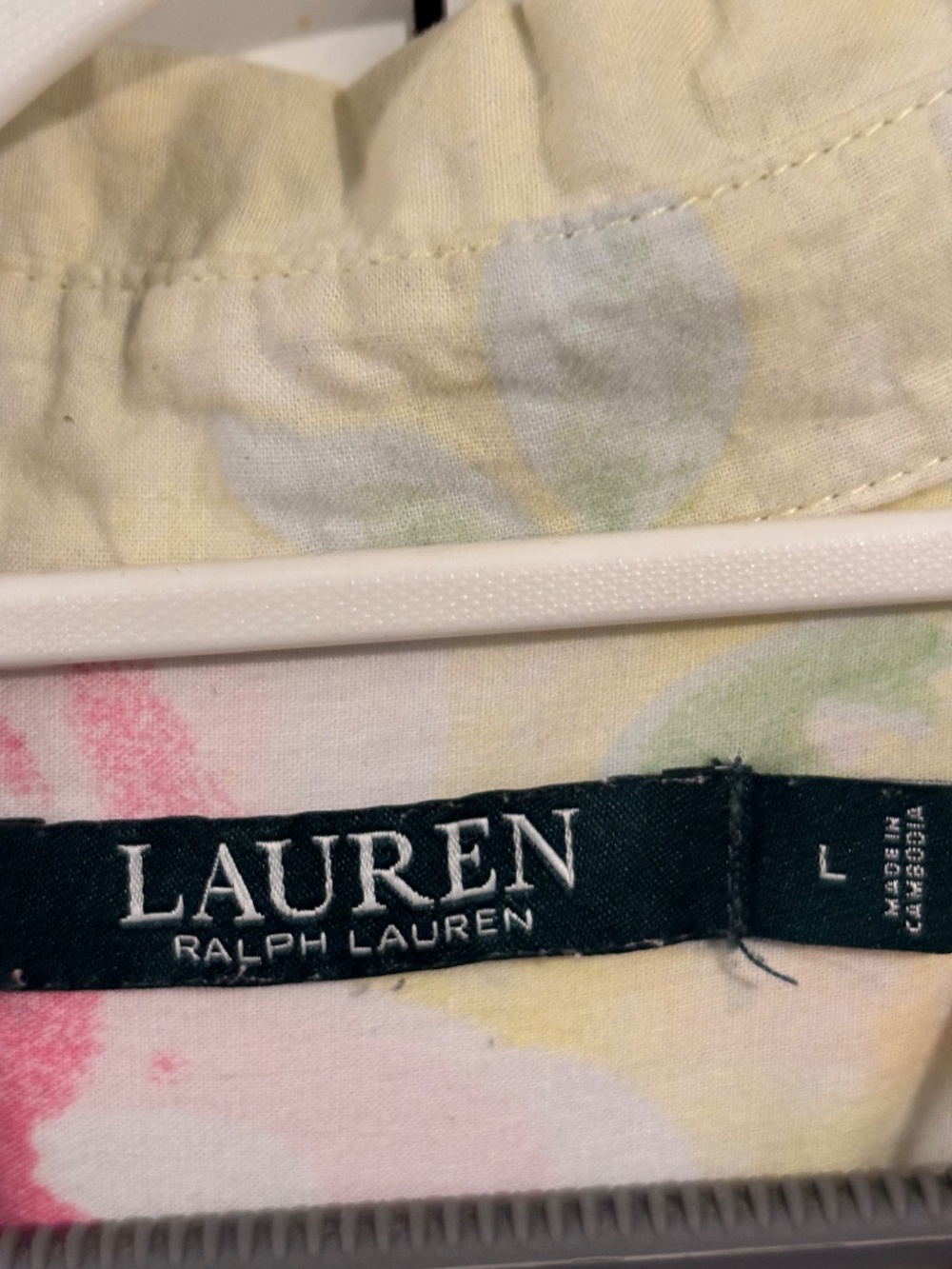 Lauren Ralph Lauren Women’s Button Down Shirt Large Yellow Floral - Picture 6 of 6